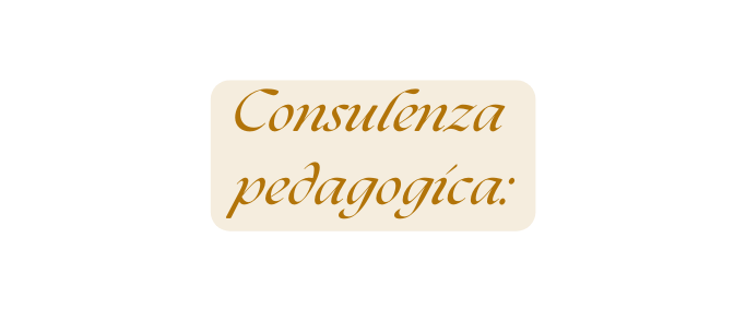 Consulenza pedagogica